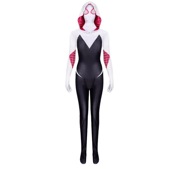 Kids Gwen Stacey Costumes Across The Spider-Verse Gwen Halloween Suit 7-8 years - Picture 3 of 14